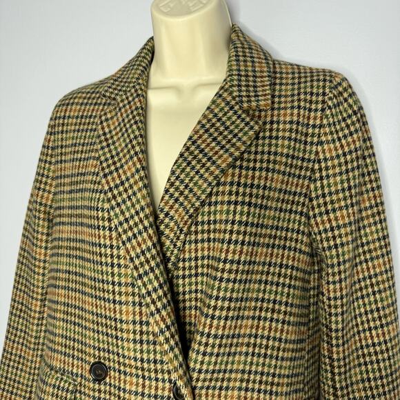 Re Named Plaid Wool Blend Double Breasted Coat Jacket Small - Picture 7 of 12